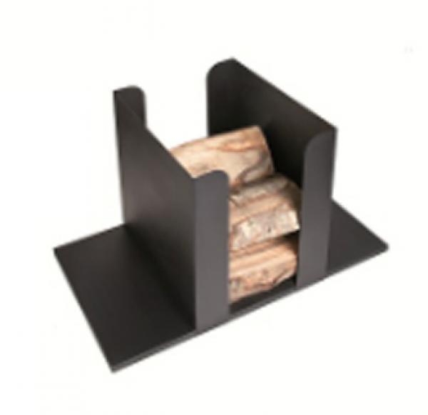 Range-bûches Logama noir pour entreposer votre bois de chauffage - Stockage bûches